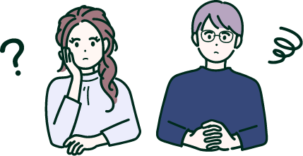 悩む男女のイラスト